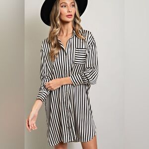 933. STRIPE SHIRT MINI DRESS